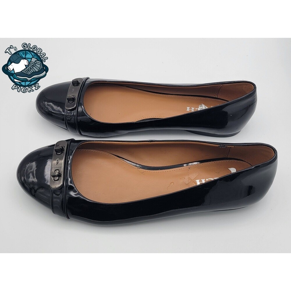 COACH Oswald Black Patent Leather Ballet Flat Womens size 11 B - Picture 4 of 12